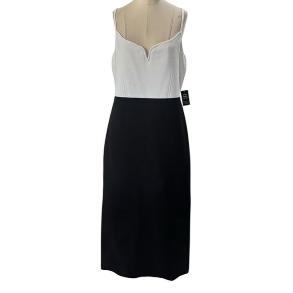 Express Body Contour Color Block V-Wire Sleeveless Midi Sweater Dress Size Large - Picture 13 of 14